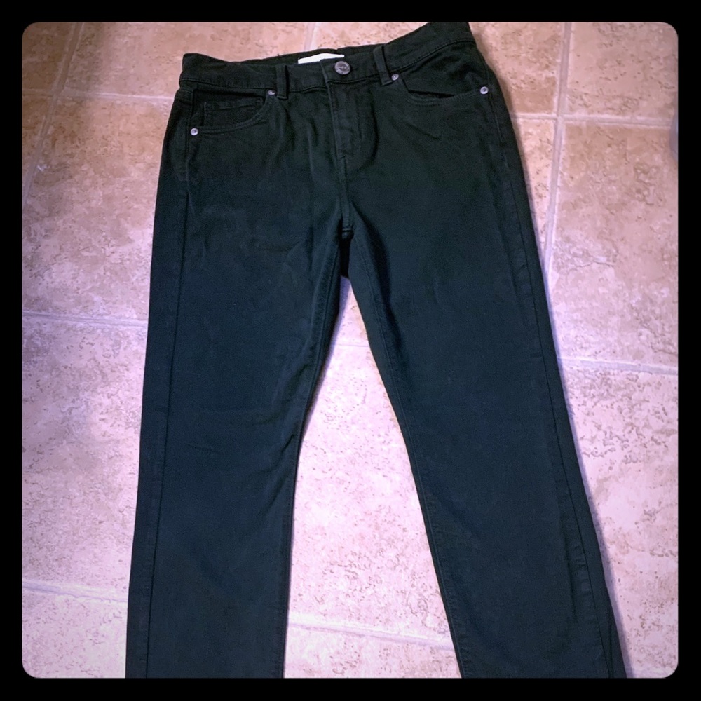 LOFT darn evergreen jeans fringe bottom 4 27 cute!